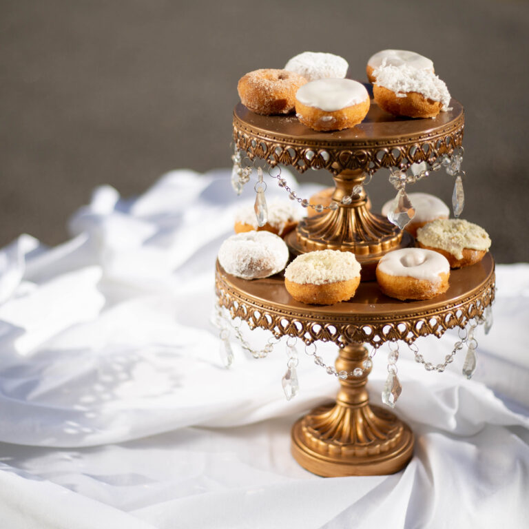 donuts on a tiered display